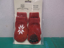 Bee & Willow Fair isle printed dog socks in red/white, red/black up to 4.5inch