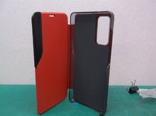Red clear view standing cover phone case for samsung galaxy S20FE
