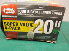 Bell Standard Schrader Valve Bicycle Inner Tube, 20" x 1.75-2.25", 4-Pack
