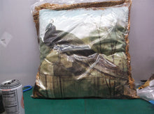 17.5" square polyester peacock pillow