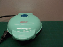 Dash Mini Waffle Maker Machine Round teal shaped