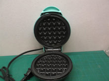 Dash Mini Waffle Maker Machine Round teal shaped