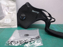 Reusable Dust Mask Sports Face Mask with Filter Black w Logo 1 Mask 4 Filters