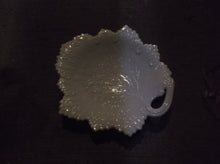 Fenton White Milk Glass Leaf Shape One Handled Dish