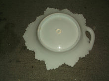 Fenton White Milk Glass Leaf Shape One Handled Dish