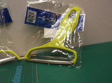 set of 2 Plastic Handle Stainless Steel Multi-use Fruit Potato Peeler Green