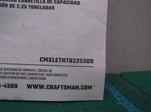 manual only for a craftsman CMXLEYNT82253DS FLOOR JACK
