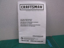 manual only for a craftsman CMXLEYNT82253DS FLOOR JACK