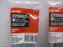 Lot of 3 Everbilt 3 in. x 1/4 in. Satin Nickel Radius Door Hinges 207307