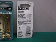 Lot of 3 Everbilt 1000020917 2 in. x 1-3/8 in. Bright Brass Broad Hinges