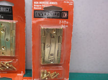 Lot of 8 Everbilt 204314 2-1/2 in. Bright Brass Non-Mortise Hinges (2-Pack)