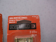 Lot of 8 Everbilt 204314 2-1/2 in. Bright Brass Non-Mortise Hinges (2-Pack)