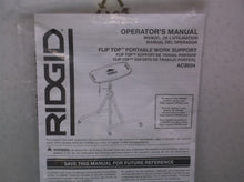 manual only for a Ridgid AC9934 Flip Top Portable Work Support