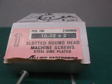 (86) 10-32 x 2 Round Head Slotted Machine Screws Zinc Plated
