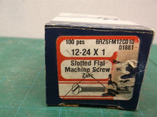 (57) 12/24 X 1" Zinc Slotted Machine Screws Flat Head