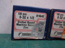 lot of 3 8-32 x 1/2" Zinc Slotted Round Head Machine Screws MSCRS-214 (300 pcs.)