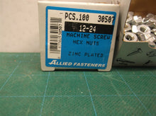 (2) 12-24 Hex Machine Screw Nuts Grade 2 Electro Zinc Plated Steel 200 total