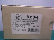 8 X 3/4" Self-Drill Screws Pan Phillips Steel Zinc 500pcs