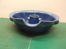 Tumbleweed Pottery Cobalt Blue Upright Chicken Cooker Roaster Ceramic Bowl-11”