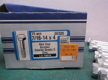 (14)7/16-14 x 4" Hex Bolt Zinc Plated Grade 5 Cap Screw Coarse Partial Thread MF