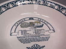 Vintage 1983 CAESAR SALAD Recipe 12" SERVING BOWL Garden Classic ROYAL CHINA USA