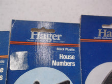 4-5-6-7-8-0 HAGER 3-1/2" HOUSE NUMBERS, BLACK HAMMERED PLASTIC