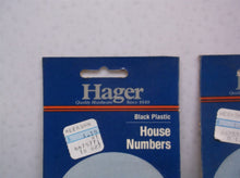 4-5-6-7-8 HAGER 3-1/2" HOUSE NUMBERS, BLACK HAMMERED PLASTIC