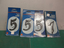 5-5-5-7 HAGER 3-1/2" HOUSE NUMBERS, BLACK HAMMERED PLASTIC