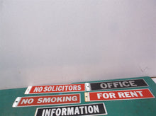 NO SMOKING NO SOLICITORS FOR RENT INFORMATION OFFICE Sign Door Stickers HY-KO