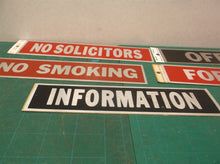 NO SMOKING NO SOLICITORS FOR RENT INFORMATION OFFICE Sign Door Stickers HY-KO