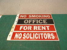 NO SMOKING OFFICE FOR RENT NO SOLICITORS Sign Self Adhesive Door Sticker HY-KO
