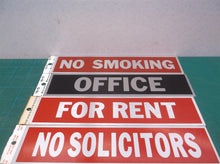 NO SMOKING OFFICE FOR RENT NO SOLICITORS Sign Self Adhesive Door Sticker HY-KO