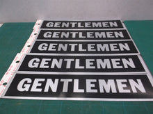 (FIVE) Hy -Ko 2 x 8" Self Adhesive Aluminum Sticker Business Door Sign GENTLEMEN