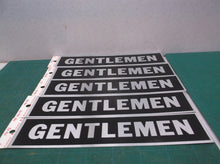 (FIVE) Hy -Ko 2 x 8" Self Adhesive Aluminum Sticker Business Door Sign GENTLEMEN