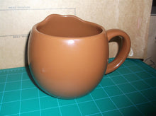 M&M's Fun Sculpted Face Large 24 oz Ceramic Coffee Tea Mug (Brown) Glasses Faded