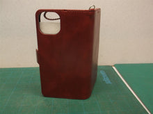 Card Holder Red Phone Leather Texture Case Fits iPhone 13 6.1