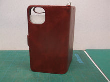 Card Holder Red Phone Leather Texture Case Fits iPhone 13 6.1