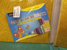 (2) Glitter EVA Foam Sheets Gold Tone Self Adhesive Back 11.8 x 15.7 Inch 10pk