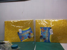 (2) Glitter EVA Foam Sheets Gold Tone Self Adhesive Back 11.8 x 15.7 Inch 10pk