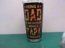 Papa Bear Gifts For Dad Stainless Steel American Flag Tumbler Cup 20oz