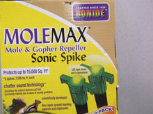 Bonide Molemax Mole & Gopher Repeller Sonic Spike Battery Operated 2 pack