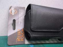 Reiko Horizontal Leather Pouch with Z Lid Pattern Black