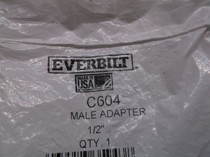 Everbilt C604 1/2"x 1/2 " Copper Pressure Cup x MIP Male Adapter Fitting
