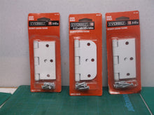 3-1/2" White 5/8" Radius Security Door Hinge & 2 3-1/2" Square Corner Security