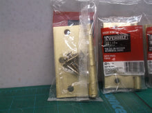 lot of 3 3-1/2 in. Satin Brass Square Corner Door Hinge