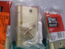 lot of 4 3-1/2 in. x 1/4 in. Satin Brass Radius Door Hinge