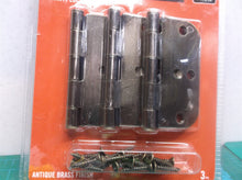 3-1/2 in. Antique Brass 5/8 in. Radius Security Door Hinges Value Pack (3-Pack)