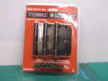 3-1/2 in. Antique Brass 5/8 in. Radius Security Door Hinges Value Pack (3-Pack)
