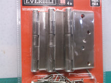 4 in. Satin Nickel Square Corner Security Door Hinges Value Pack (3-Pack)