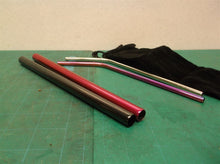 LaGia 4 Reusable Stainless Steel Metal Straws Set Rose and Gold 8.5 Inch